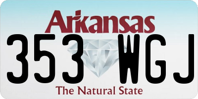 AR license plate 353WGJ