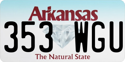 AR license plate 353WGU