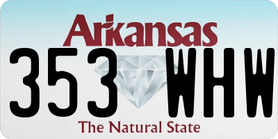 AR license plate 353WHW