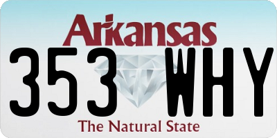 AR license plate 353WHY