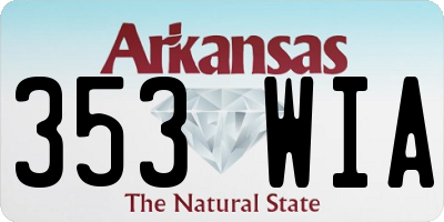 AR license plate 353WIA