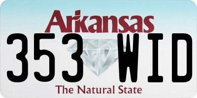 AR license plate 353WID