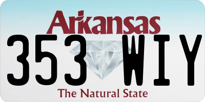 AR license plate 353WIY
