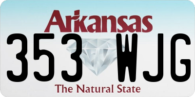 AR license plate 353WJG