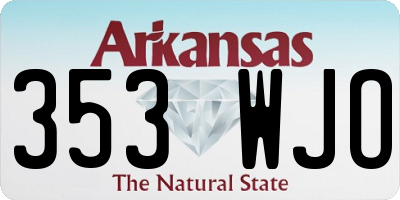 AR license plate 353WJO