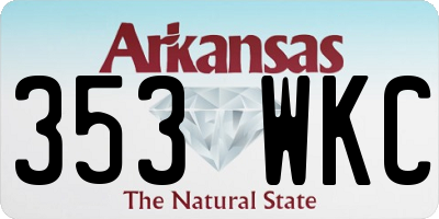 AR license plate 353WKC