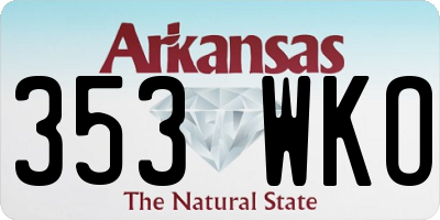 AR license plate 353WKO