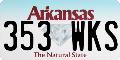 AR license plate 353WKS