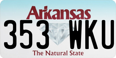 AR license plate 353WKU