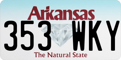 AR license plate 353WKY