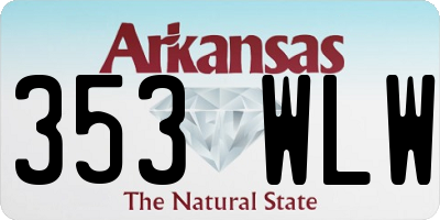 AR license plate 353WLW