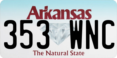 AR license plate 353WNC