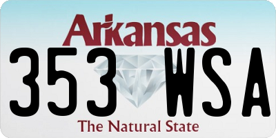 AR license plate 353WSA
