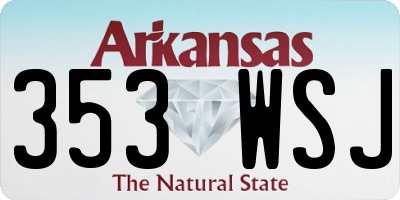 AR license plate 353WSJ