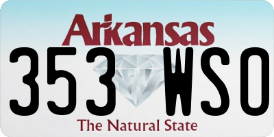 AR license plate 353WSO