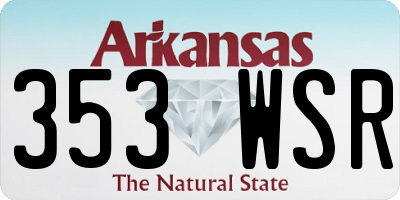 AR license plate 353WSR