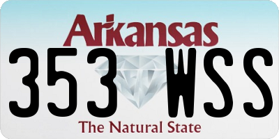 AR license plate 353WSS