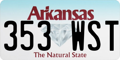 AR license plate 353WST