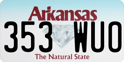 AR license plate 353WUO