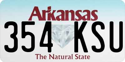 AR license plate 354KSU