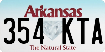 AR license plate 354KTA