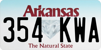 AR license plate 354KWA