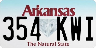 AR license plate 354KWI