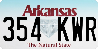 AR license plate 354KWR