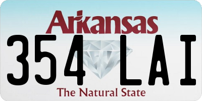 AR license plate 354LAI