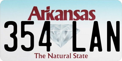 AR license plate 354LAN