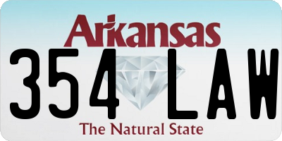 AR license plate 354LAW