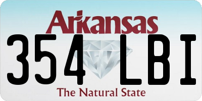 AR license plate 354LBI