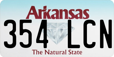 AR license plate 354LCN