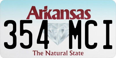 AR license plate 354MCI
