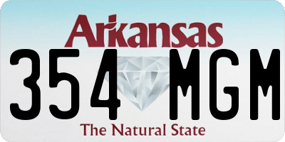 AR license plate 354MGM