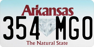 AR license plate 354MGO