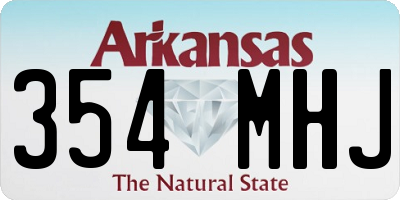 AR license plate 354MHJ