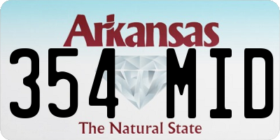 AR license plate 354MID