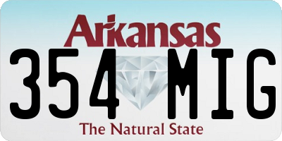 AR license plate 354MIG