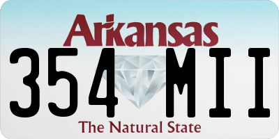 AR license plate 354MII