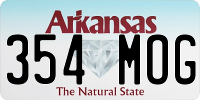 AR license plate 354MOG
