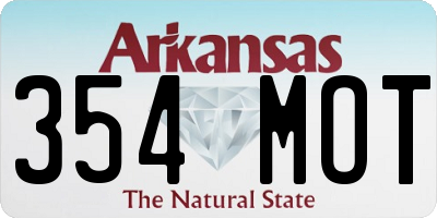 AR license plate 354MOT