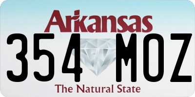 AR license plate 354MOZ