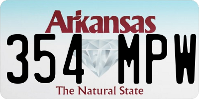 AR license plate 354MPW