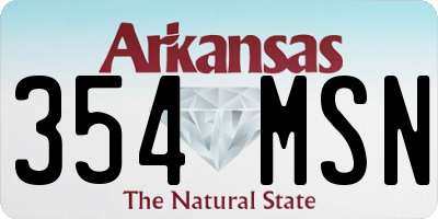 AR license plate 354MSN
