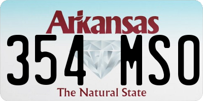 AR license plate 354MSO