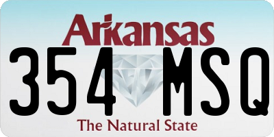 AR license plate 354MSQ