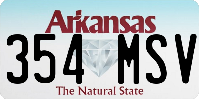AR license plate 354MSV