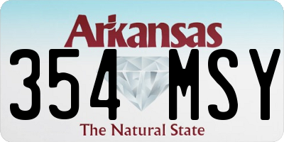 AR license plate 354MSY