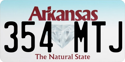 AR license plate 354MTJ
